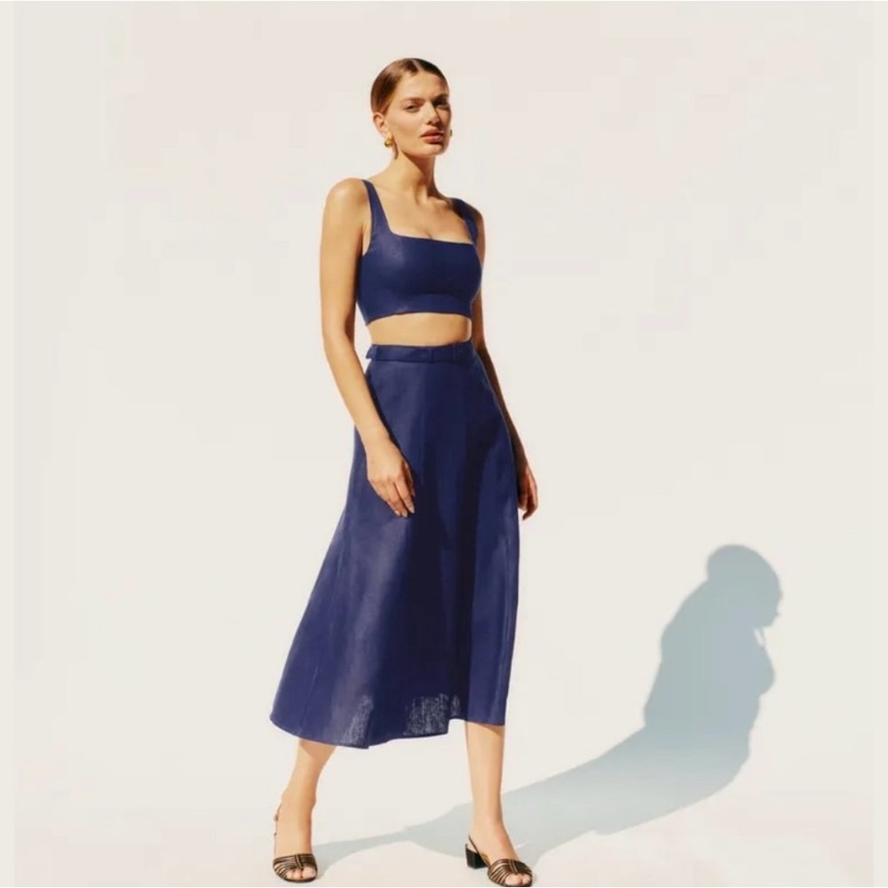 Reformation navy linen set, excellent condition